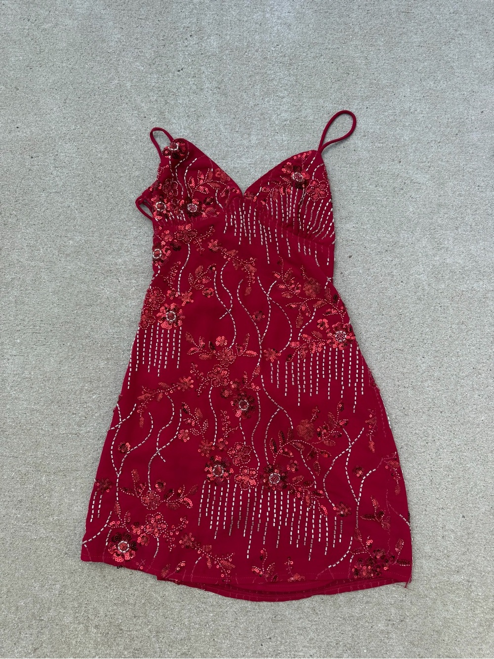 Pepper Mayo US 4 size small red sequin mini dress